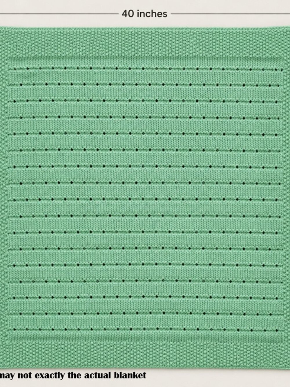 Basket Weave Style Lisht Mint Green Hand-Knitted 40″ x 40″ Baby Blanket